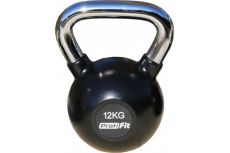 Гиря Profi-fit обрезиненная с хромированной ручкой 12кг Гиря Profi-fit обрезиненная с хромированной ручкой 12кг