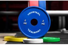 Диск 2,0кг, каучуковый, тренировочный, синий YouSteel