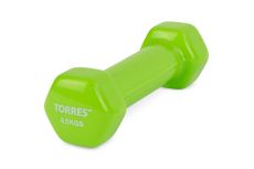 Гантель 0,5 кг Torres металл в виниловой оболочке, форма шестигранник PL522201 салатовый Гантель 0,5 кг Torres металл в виниловой оболочке, форма шестигранник PL522201 салатовый