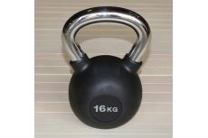 Гиря обрезиненная 16 кг Hercules HK109-16 с хромированной ручкой