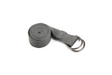 Ремень для йоги с металлическим карабином PRCTZ YOGA STRAP, серый.