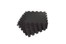 Коврик-пазл влагостойкий для йоги и фитнеса, 30х30х1см UnixFit EVAMU24BL черный, 24 шт