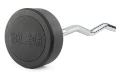 Штанга неразборная обрезиненная 30 кг. Изогнутый гриф. VictoryFit VF-DX5300